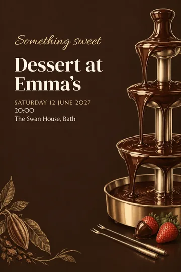 Chocolate fountain supper invitation design