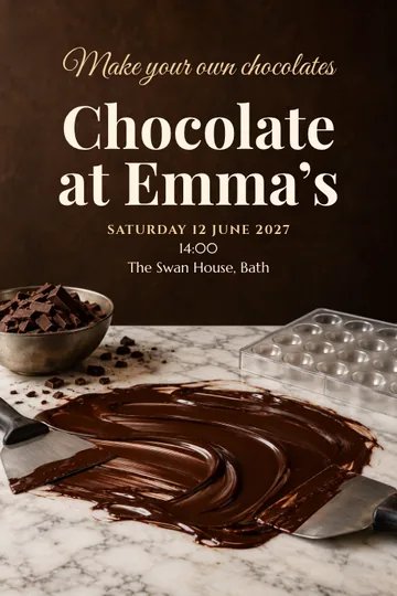 Chocolate atelier invitation design