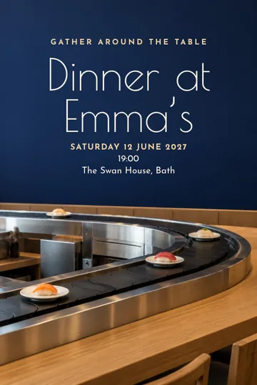 Sushi conveyor invitation design