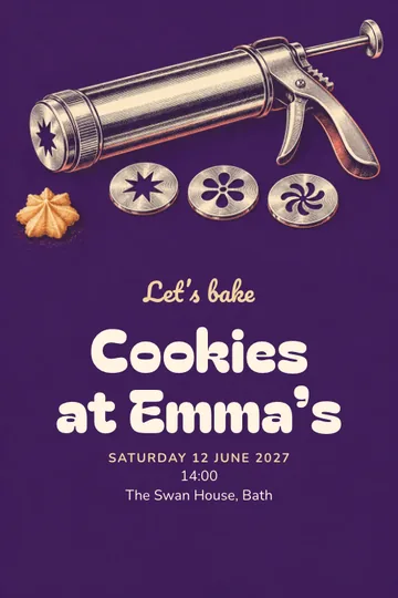 Cookies from the press invitation design