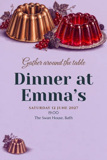 Copper and pudding invitation design