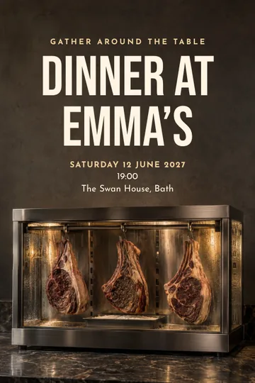 Dry aging room invitation design