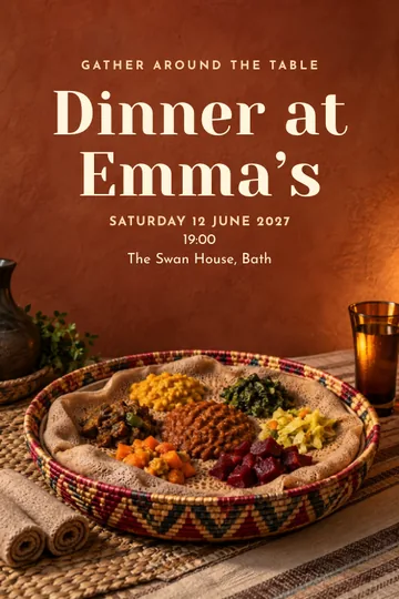 Ethiopian sharing table invitation design