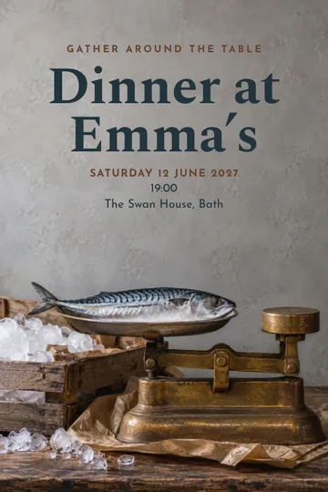 Fish market supper invitation design