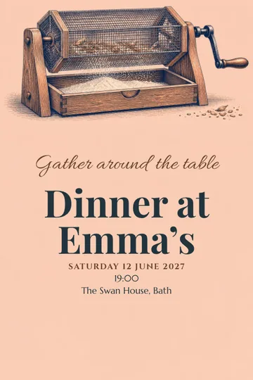 Flour through the sieve invitation design