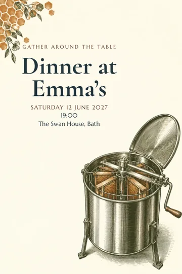 Honey extractor supper invitation design