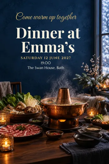 Winter hotpot invitation design