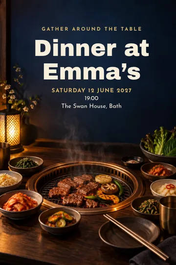 Korean barbecue invitation design