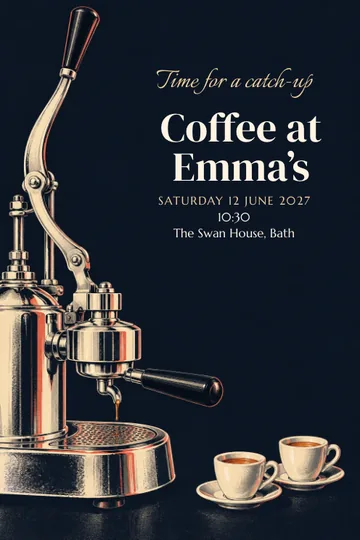 Lever espresso supper invitation design