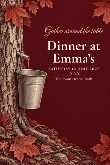 Maple sap harvest invitation design
