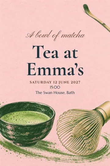 Matcha atelier invitation design