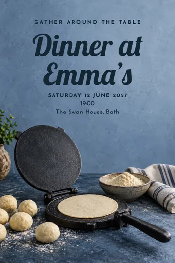 Tortilla press invitation design
