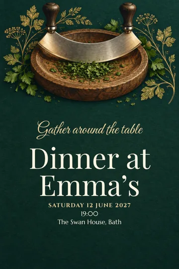 Herbs and half moons invitation design