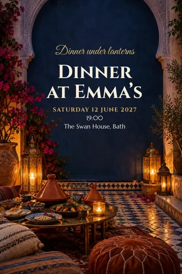 Moroccan courtyard invitation design