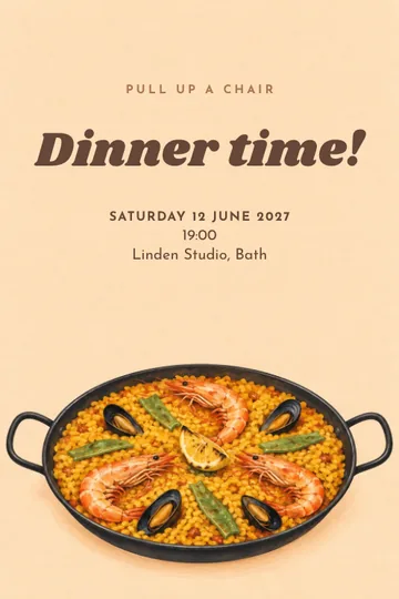 Under the saffron sun invitation design