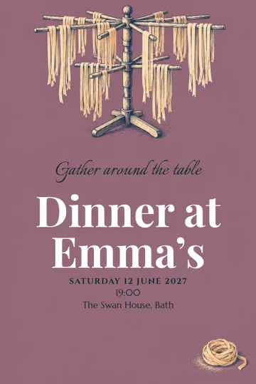 Pasta in the air invitation design