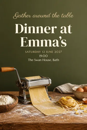 Pasta-making supper invitation design