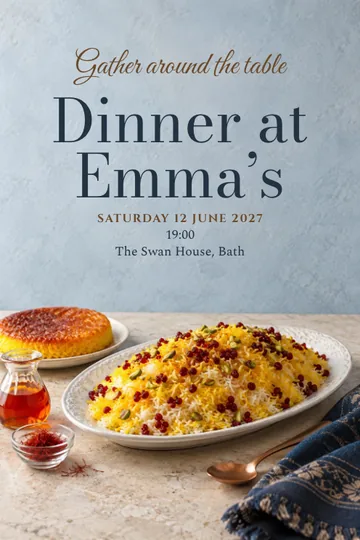 Persian saffron feast invitation design
