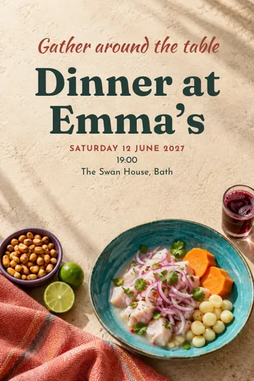 Peruvian ceviche invitation design
