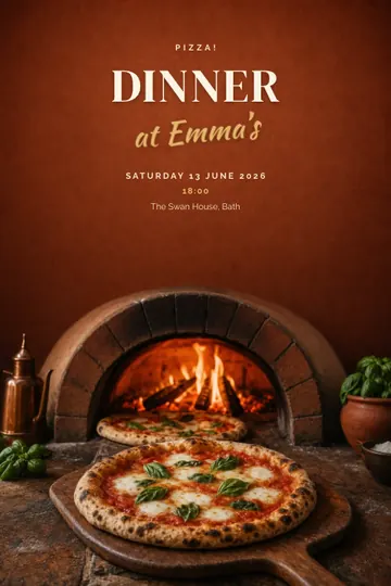 Pizza party invitation design