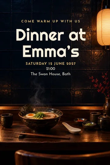 Midnight ramen invitation design