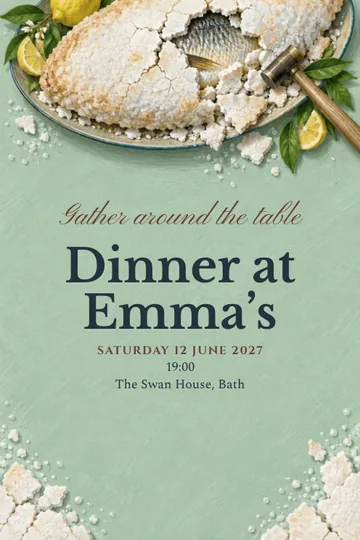 Salt crust supper invitation design