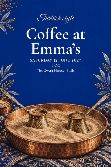 Coffee from sand invitation design