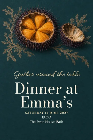 Gold from the sea invitation design