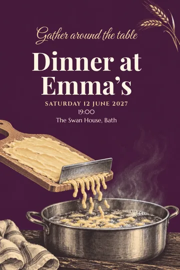 Spätzle from the board invitation design