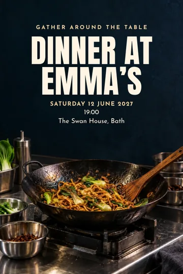 Wok at night invitation design