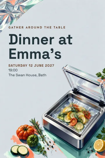 Sous vide atelier invitation design