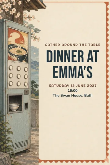 Vending supper invitation design