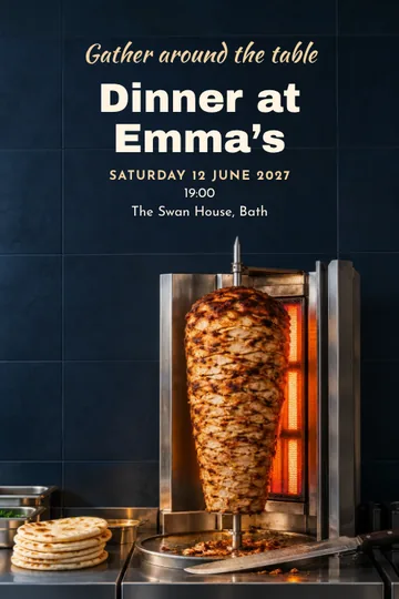 Rotisserie evening invitation design
