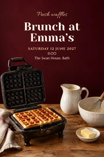 Waffle iron brunch invitation design