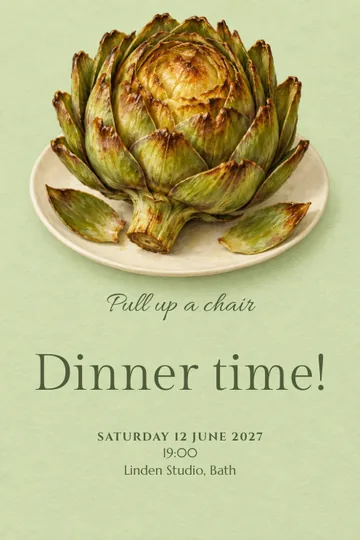 Green at the table invitation design