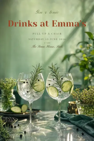 Gin in the garden invitation design