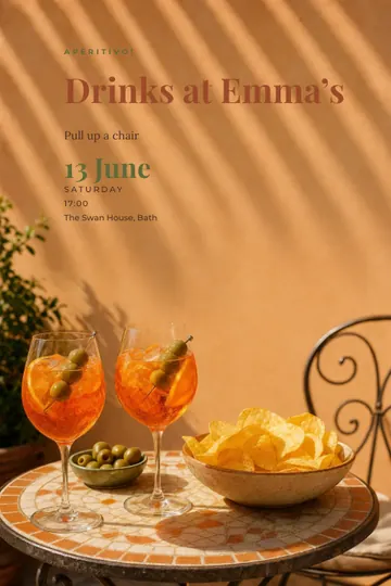 Summer aperitivo invitation design