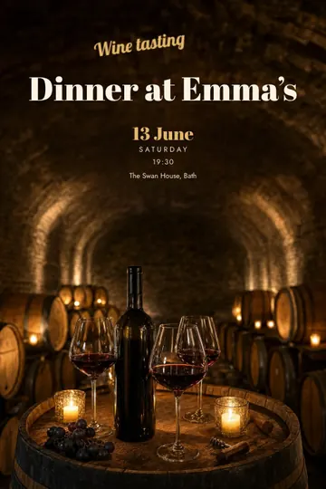 Wine tasting invitation design