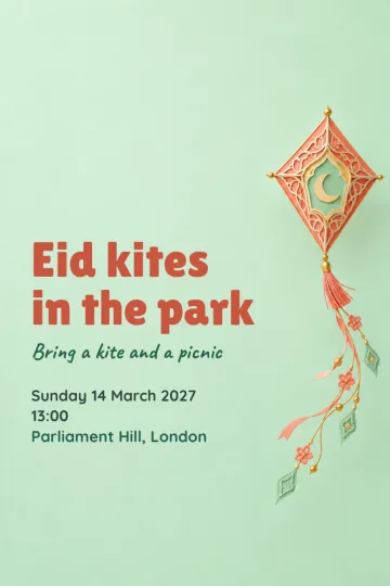 Holidays invitation, Jewelled paper kite design