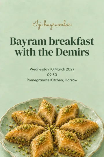Holidays invitation, Baklava fan design