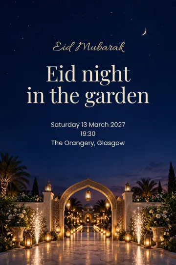 Holidays invitation, Sparkler garden gate design