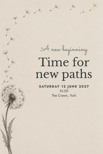 Room for a new beginning invitation design
