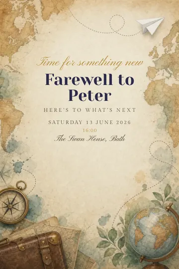 New adventures invitation design