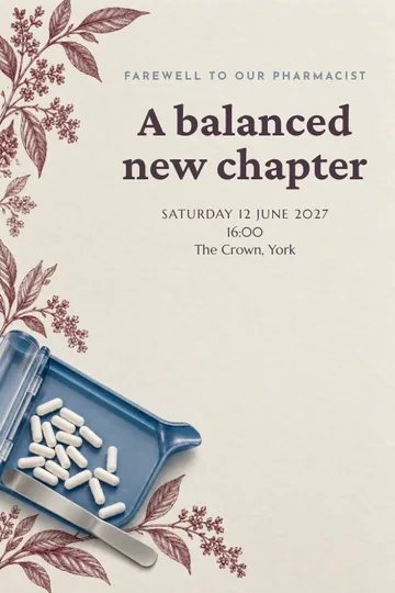 Pharmacist farewell invitation design