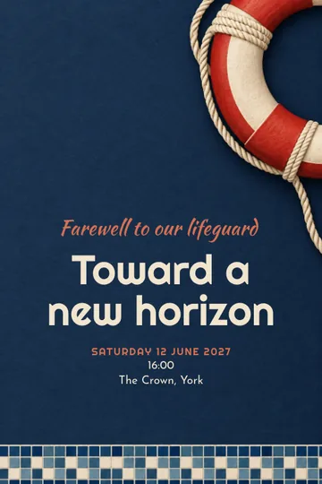 Lifeguard farewell invitation design