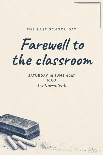 The last school day invitation design