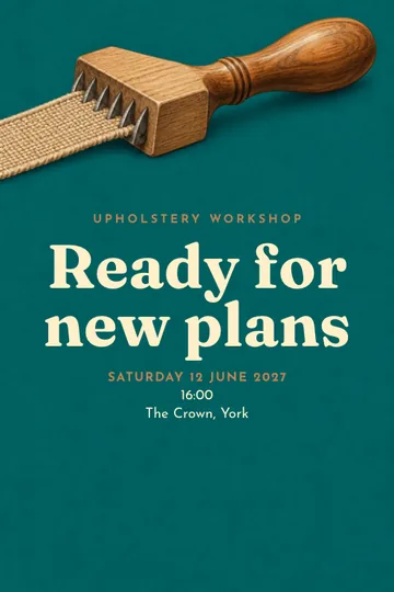 Upholstery workshop invitation design