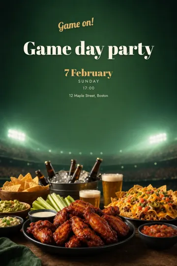 Game day invitation design