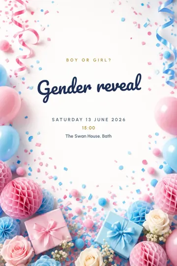 Confetti reveal invitation design