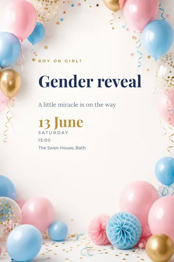 Pink or blue invitation design